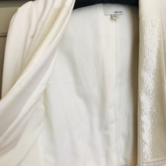 Greylin White Tuxedo Jacket With Sequins - Picture 9 of 9